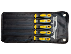 Набор напильников 5 пред. 200мм №2(плоский, круглый, полукруглый, треугольный, квадратный), Б590203