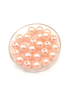 Бусины пластиковые под жемчуг 8 мм, цвет розовый