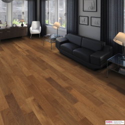 Инженерная доска Haro Prestige Дуб Дымчатый 540180 в интерьере комнаты