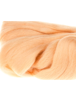 Шерсть для валяния, лента гребенная, Камтекс, полутонкая, персик (037), 50г