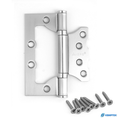 Петля дверная накладная без врезки (бабочка) хром матовый купить в Челябинске | КВИРТЕК