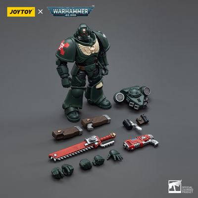 Сержант-интерцессор Темных Ангелов (Warhammer 40k) - КОЛЛЕКЦИОННАЯ ФИГУРКА 1/18 Dark Angels Intercessors Sergeant Caslan (JT4966) - JOYTOY