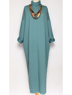 Платье "Кимоно хомут" бирюзовое р.54 св. бирюзовое р.50