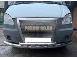 Защита переднего бампера с перемычками ПапаТюнинг для ГАЗель ГАЗ 27057