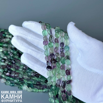 Флюорит галтовка 4-8/8-11 мм, цена за нить 19 см