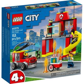 LEGO City Конструктор Fire Station and Fire Truck, 60375