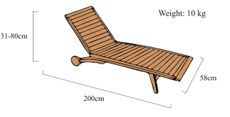 Шезлонг-лежак деревянный Classic 188/090908