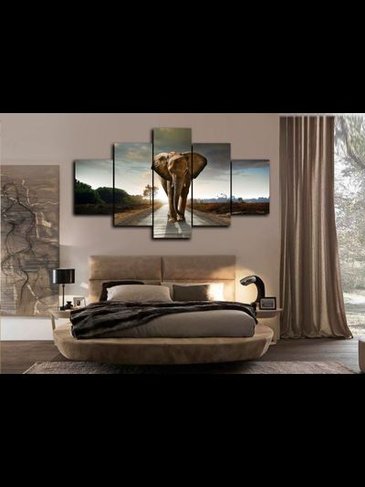 Модульная картина "Слон на тропе"