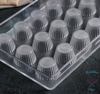 Форма для шоколада KONFINETTA «Конфетти», 27,5×13,5 см, 21 ячейка, цвет прозрачный