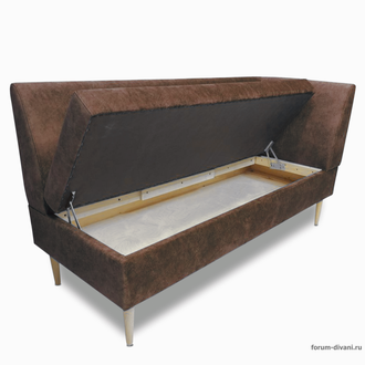 Кухонный ДИВАН "ФОРУМ-8Б" с боковой спинкой, Коричневый правый