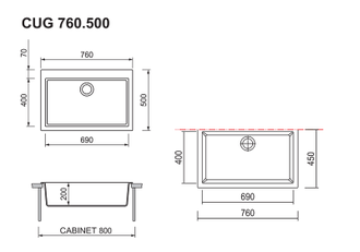 Кухонная мойка Cube CUG 760.500