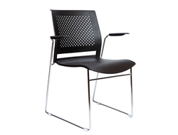 Стул Eight black черный пластик хром база