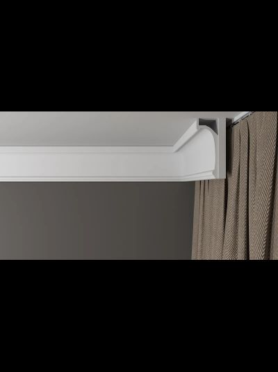 Потолочный плинтус для подсветки DECOR-DIZAYN DD518, из дюрополимера, под покраску, ударопрочный