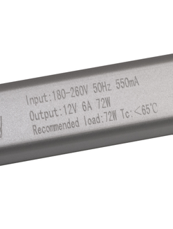 Блок питания 72W 12V IP22 Long (12V/6A/72W) (4LED/IP22 сетка/1 год)