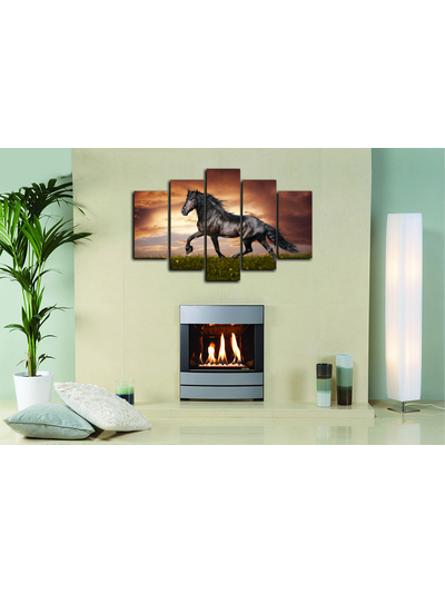 Модульная картина "Черный конь"