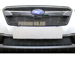 Защита радиатора Subaru XV 2017- (2 части) black верх