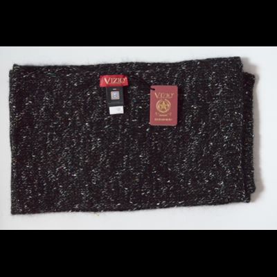 Черная меланжевая шапка с украшением Vizio Италия 6926 CL и шарф