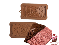 Форма силиконовая для шоколада «Плитка Роза»