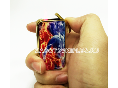 Зажигалка двухсторонняя с бортиками  в подарочной коробочке в комплекте с пластинами для сублимации