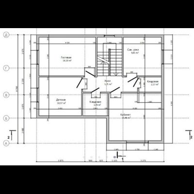 Одноэтажный каркасный дом с мансардой с тремя спальнями 130м² (SK75)