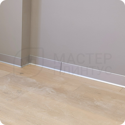 Плинтус алюминиевый ПЛ-100 3000х100х10 мм. Серебро матовое