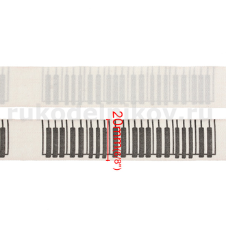 лента хлопчатобумажная "Пианино", ширина-20 мм, отрез-495 мм