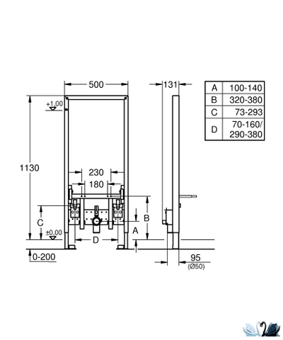 Инсталляция для биде Grohe Rapid SL 38553001