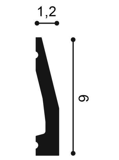 Плинтус ORAC Decor SX159, дюрополимерный, влагостойкий, ударопрочный, под покраску, длина 2 метра