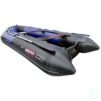 Лодка ПВХ Hunterboat Хантер Про 370Pro Спорт Синий / Чёрный