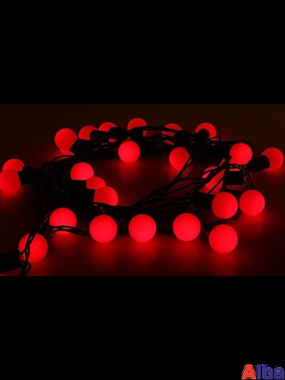 Гирлянда большие шарики, 5м, КРАСНАЯ 220В, СТАТИКА