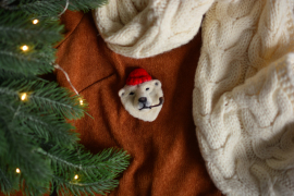 Очный мастер-класс по сухому валянию " Брошь Медведь  Полярник" в Москве