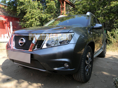 Защита радиатора Nissan Terrano 2014- black верх