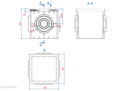 Дождеприемник универсальный 300х300 в сборе (без решетки)