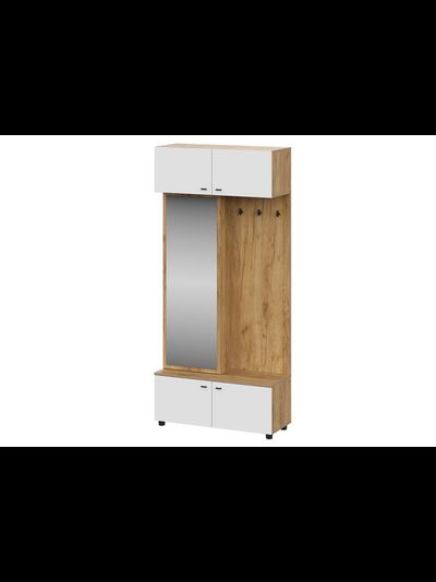 Милан Вешалка (исполнение 2) Дуб Золотой/Белый Матовый