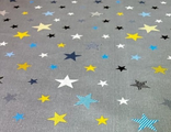 Наволочка на молнии Биосон к подушке формы I 190 см, поплин цветные звезды на сером