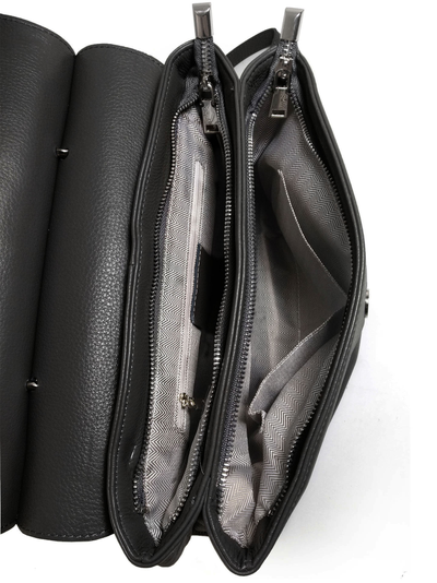 (АРТИКУЛ: 10051/1/5) СУМКА ЖЕНСКАЯ СРЕДНЕГО РАЗМЕРА, НАТУРАЛЬНАЯ КОЖА, ЧЕРНАЯ, ДВА ОТДЕЛЕНИЯ, С ПЛЕЧЕВЫМ РЕМНЕМ