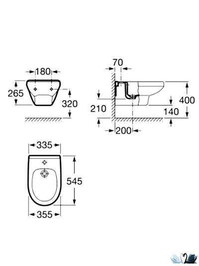 Биде ROCA VICTORIA 35530500S подвесное