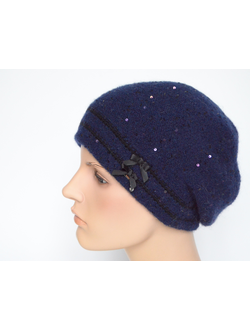 Синий зимний берет женский Vizio Италия 8063 В фото