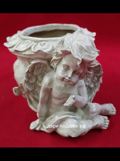 Кашпо Ангел кроткий 20*14см  0,9кг   полистоун Россия  1055//013231