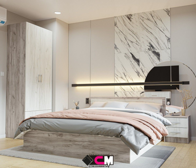 Композиция Спальни ГАРМОНИЯ Дуб Крафт Серый/Дуб Крафт Белый