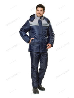 Куртка рабочая мужская зимняя &quot;Эребус&quot; цвет темно-синий/серый