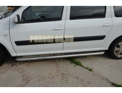 Пороги с накладным листом d53 для Lada Largus 2012-