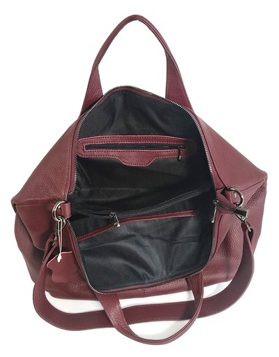 (АРТИКУЛ: 9386/82) СУМКА ЖЕНСКАЯ  БОЛЬШАЯ, НАТУРАЛЬНАЯ КОЖА, БОРДОВАЯ, С ШИРОКИМ ПЛЕЧЕВЫМ РЕМНЕМ