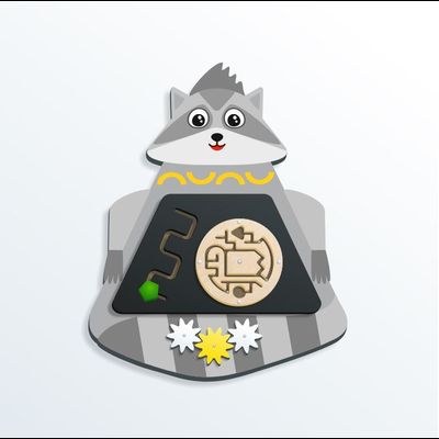 Настенный бизиборд «Енот»