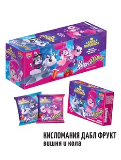 Кислые жев. конф. "Кисломания Дабл Фрукт" (Семь Королевств) со вкусом вишни и колы 14гр*30шт, 12бл