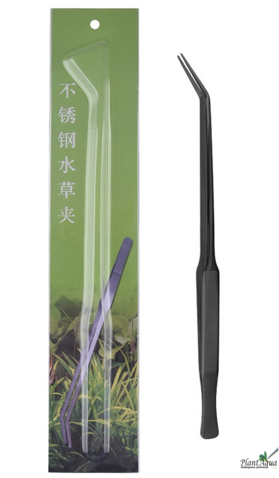 Premium Tweezers Curved 250 - Премиальный угловой пинцет для посадки растений