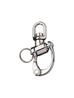 Карабин-пеликан с вертлюжным/шарнирным рымом Ronstan серия 100 RF6111 16х70мм 750-1500кг из нержавеющей стали AISI316