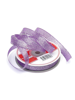 Лента метал. с люрексом/парча 12мм (фиолетовая), 22,8м