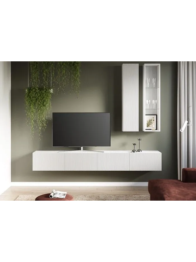 Инфинити тумба под ТВ подвесная 2400 мм Белый / мдф белый матовый