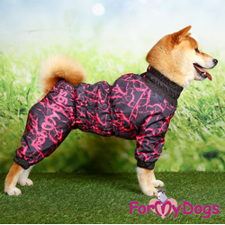 Дождевик черно/розовый НЕОН для мопсов и французов